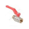 Кран шаровой латунь никель Эксперт Ду 25 Ру40 ВР/НР полнопроходной рычаг красный Dist Н123Р, миниатюра — 0
