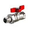 Кран шаровой латунь хром R259D Ду 20 Ру42 ВР/"американка" бабочка красная Giacomini R259X005, миниатюра — 0