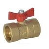 Кран шаровой латунь ПРАКТИК 130 Ду 25 Ру16 ВР бабочка красная аналог 11б27п1 ГАЛЛОП 103256 — 3