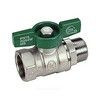 Кран шаровой латунь хром R254W Ду 15 Ру42 ВР/НР бабочка зеленая Giacomini R254WX023, миниатюра — 2