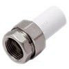 Муфта трубная PP-R комбинированная разъемная белая Дн 20х1/2" Ру25 наруж пайка/ВР RTP (РосТурПласт) 14281 — 1