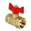 Кран шаровой латунь 11Б27фт1М Ду 32 Ру40 ВР бабочка красная VALFEX VF.217.LB1.114.N/P59, миниатюра — 1