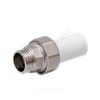 Муфта трубная PP-R комбинированная разъемная белая Дн 20х3/4" Ру25 наруж пайка/НР VALFEX 10158120 — 2