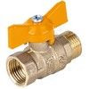 Кран шаровой латунь газ Стандарт Ду 15 Ру40 ВР/НР полнопроходной бабочка Dist 421Б, миниатюра — 1