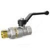 Кран шаровой латунь никель Pride Ду 20 Ру40 ВР/"американка" рычаг черный аналог 11б27п1 LD 47.20.В-ГШ.Р — 2