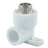 Угольник PP-R комбинированный белый Дн 20х1/2" НР с креплением VALFEX 10121020, миниатюра — 0