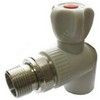 Кран шаровой PP-R серый Дн 20х1/2" НР угловой для радиатора VALFEX 10148020Г — 1