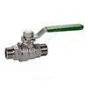 Кран шаровой латунь хром R253WL Ду 32 Ру35 НР рычаг зеленый Giacomini R253WX036, миниатюра — 1