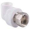 Угольник PP-R комбинированный белый Дн 32х1" с накидной гайкой RTP (РосТурПласт) 14268 — 2