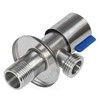 Кран нерж бытовой угловой G1/2"х3/4" Ру10 НР флажок кран-букса с отражателем SantechSystems — 1
