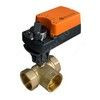Кран шаровой балансировочный латунь TBV-3 Ду 25 G1" Ру20 Тмакс=120 оС ВР с электроприводом TSL-06-1A-24 Kvs=10м3/ч полнопроходной 3-ходовой Теплосила TS-48721