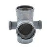 Крестовина PP-H 2-плоскостная левая и правая серая Дн 110х110х50х87гр б/нап RTP (РосТурПласт) 36542, миниатюра — 3