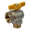 Кран шаровой латунь никель угловой газ R780 Ду 15 Ру5 ВР/НР полнопроходной бабочка Giacomini R780GBX003, миниатюра — 2
