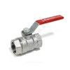 Кран шаровой латунь хром R250D Ду 25 Ру35 ВР рычаг красный Giacomini R250X005 — 1